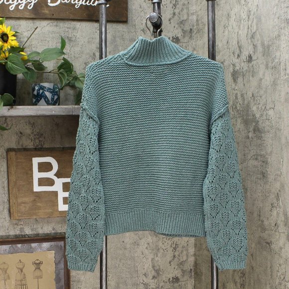 NWT Turtleneck Pullover Sweater Large Teal - Picture 4 of 6